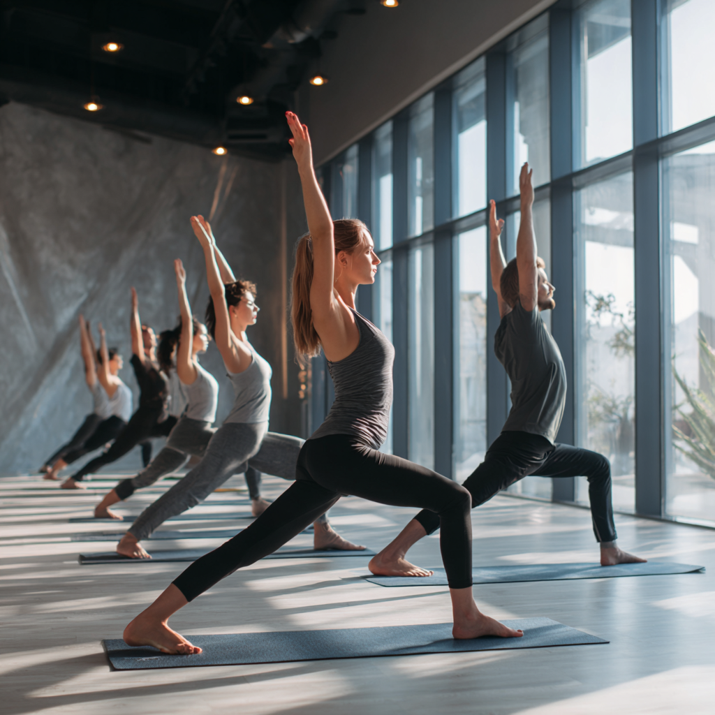 Interiér jógového štúdia s prírodným svetlom